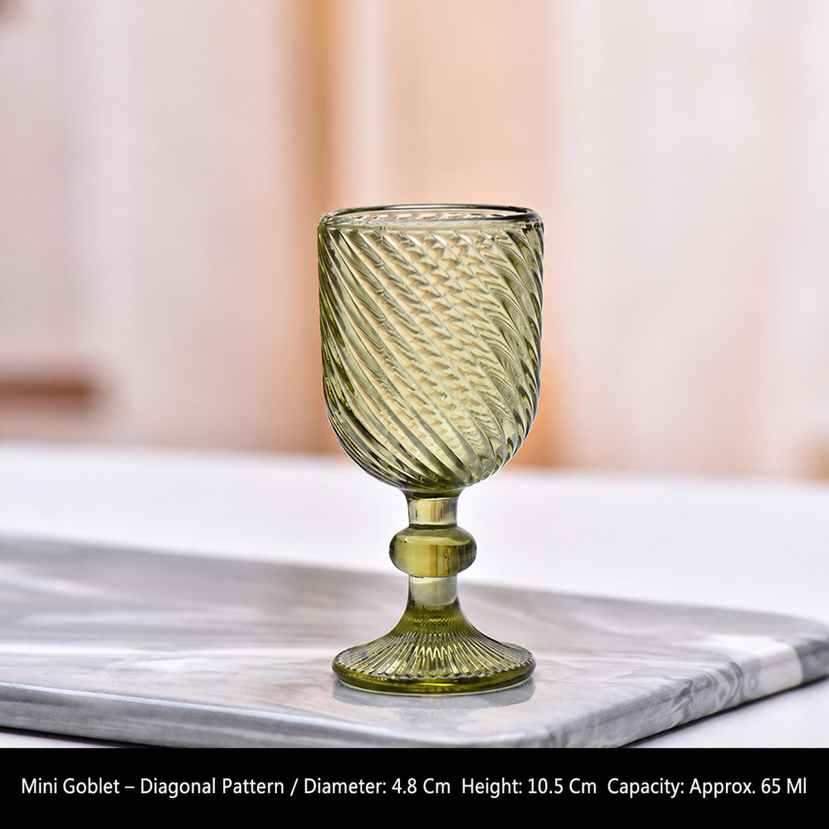 Vintage Green Glass Goblet, Embossed Floral Wine Glass, Retro Textured Drinking Cup