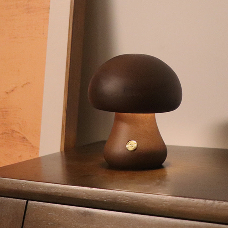 Ins Mushroom Night Light – Touch LED Bedside Ambient Lamp