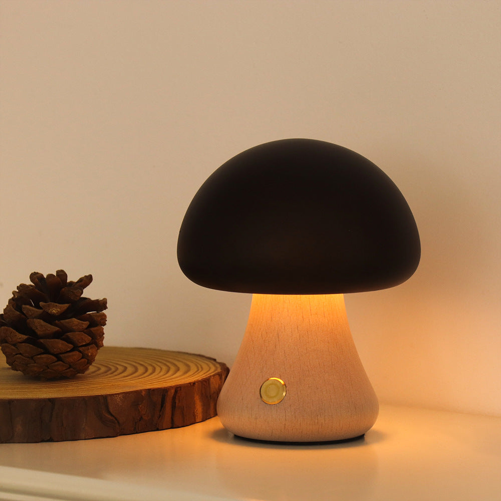 Ins Mushroom Night Light – Touch LED Bedside Ambient Lamp