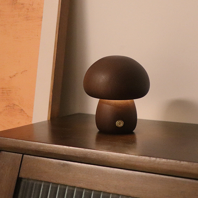 Ins Mushroom Night Light – Touch LED Bedside Ambient Lamp
