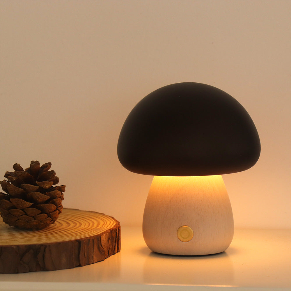 Ins Mushroom Night Light – Touch LED Bedside Ambient Lamp