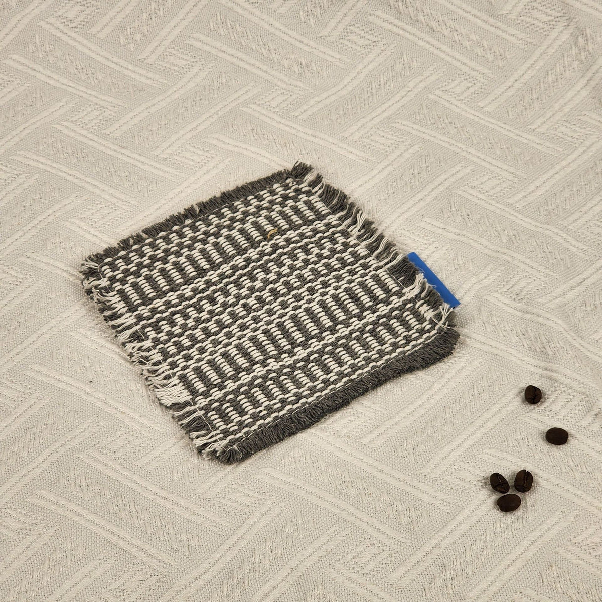 Cotton Woven Coaster  – Handmade Fabric Drink Coasters, Rustic Table Decor Pads for Coffee Cups & Home Decoration
