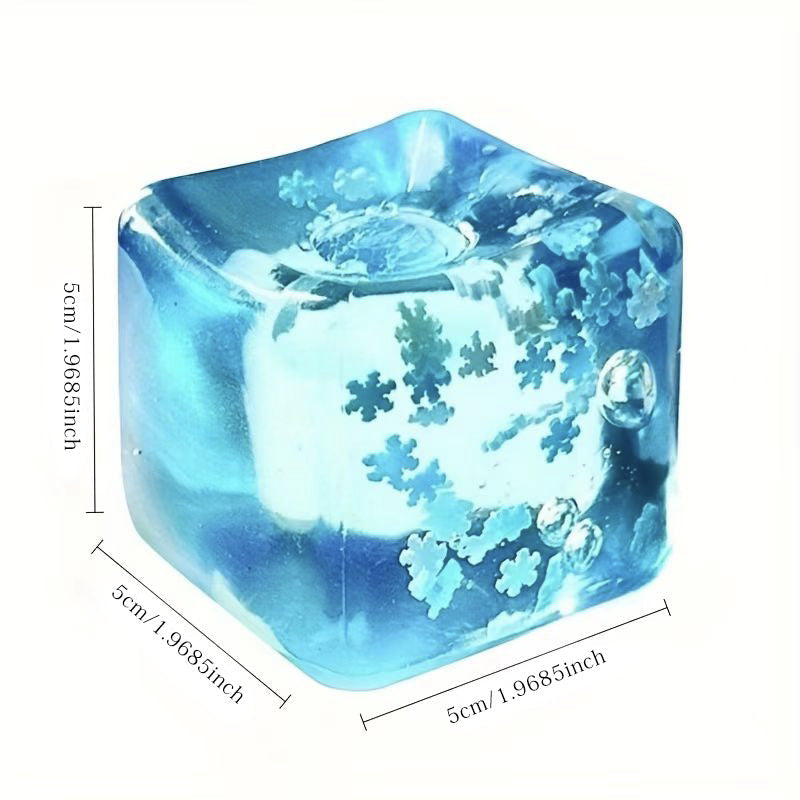 Snowflake Crystal TPR Squeeze Toy – Cute Ice Cube Stress Relief Fidget Toy
