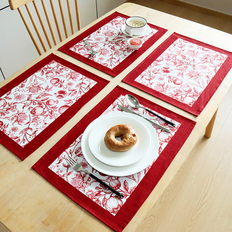 Cotton Canvas Placemat, Printed Tablecloth & Napkin