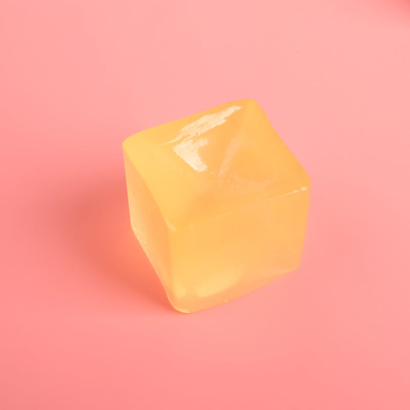 Ice Cube Squishy Toy – Transparent Color Stress Relief Fidget Cube