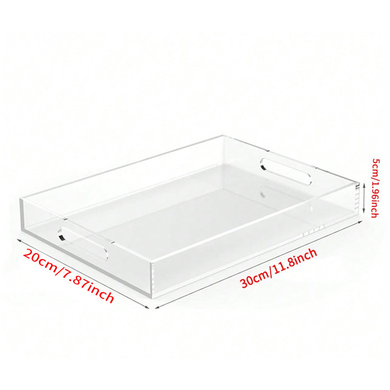 Acrylic Vanity Tray with Handles – Bathroom & Countertop Organizer