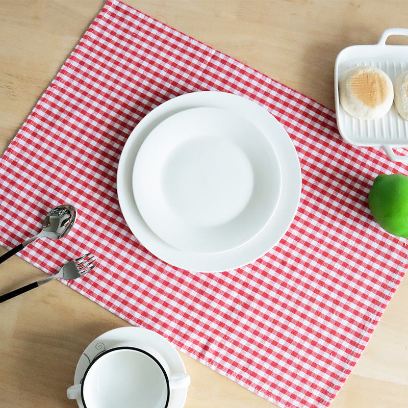 40 × 60 cm Cotton Gingham Table Mat – Checkered Placemat for Dining Table, Kitchen, Café, Restaurant, Picnic & Home Decor