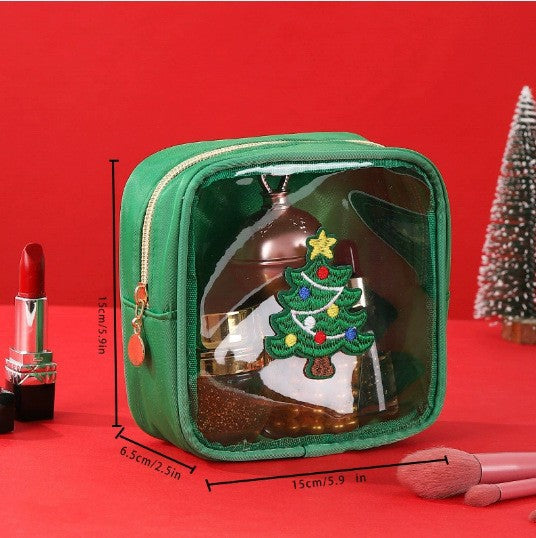 Christmas Clear Makeup Bag