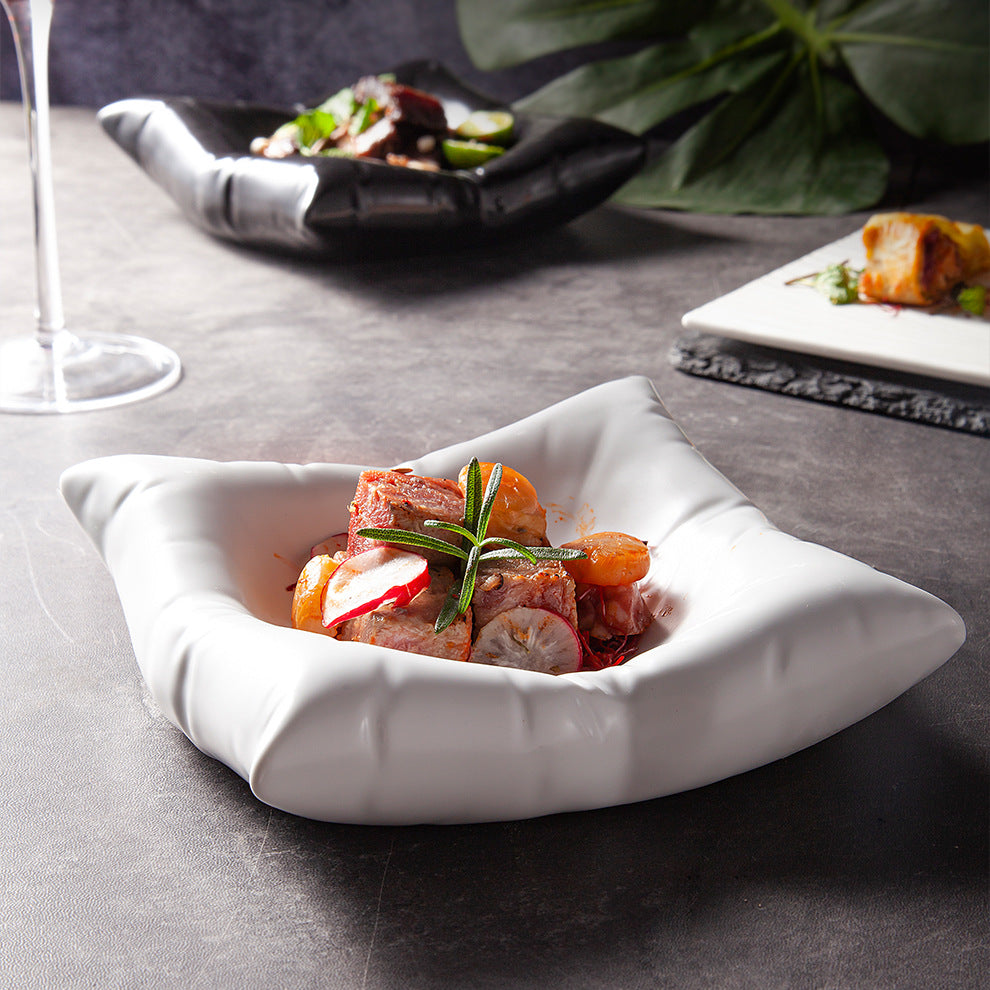 Reactive Glaze Ceramic Plate – Modern Culinary Presentation Serving Plate