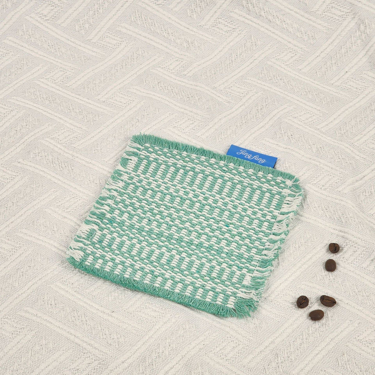 Cotton Woven Coaster  – Handmade Fabric Drink Coasters, Rustic Table Decor Pads for Coffee Cups & Home Decoration