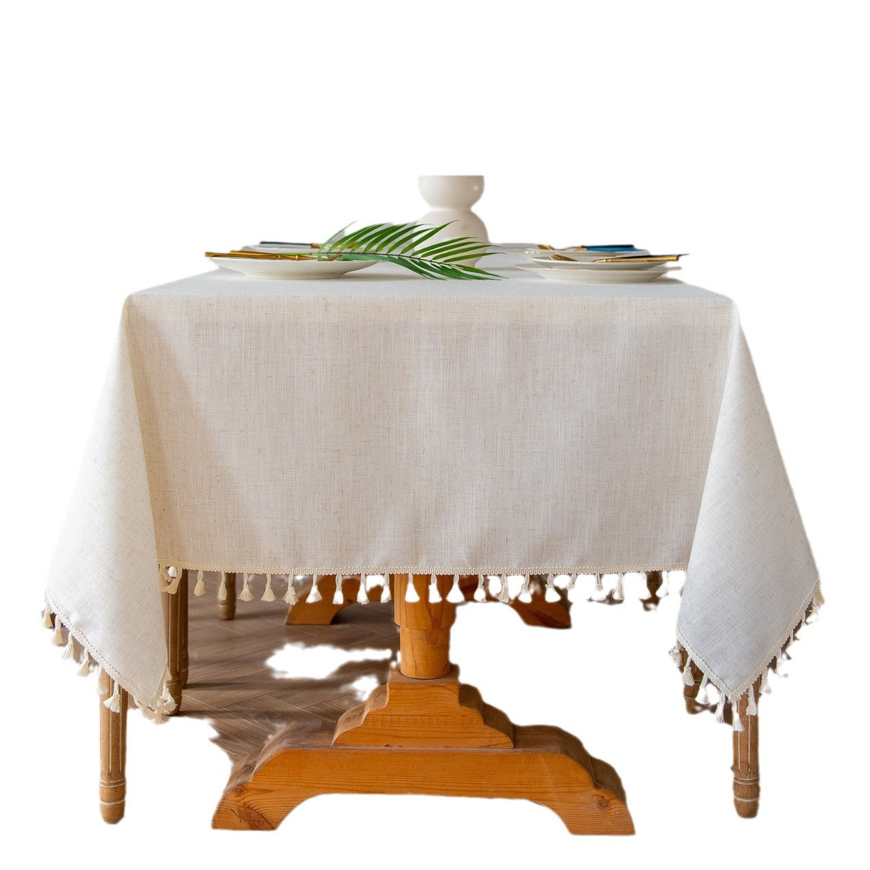 Solid Waterproof Tablecloth, Cotton Linen Rectangular Table Cover