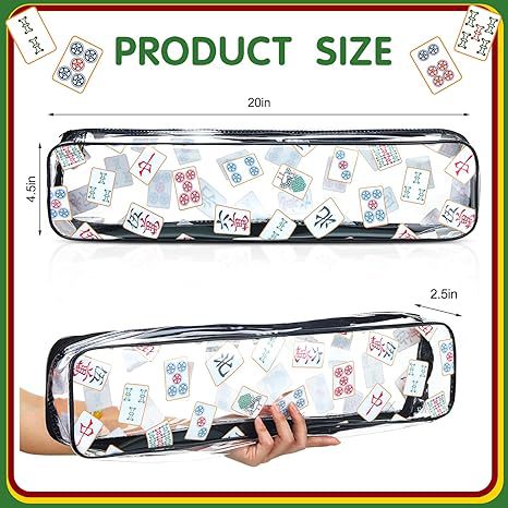 Mahjong Rack Carrying Bag – Printed Zipper Storage Case for Racks and Pushers