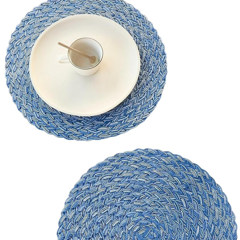 Farmhouse Woven Placemat, Heat Resistant Table Mat & Coaster
