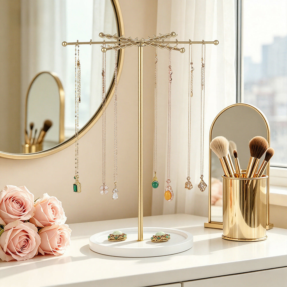 Rotating Jewelry Organizer Stand – 48-Hook Necklace & Bracelet Holder