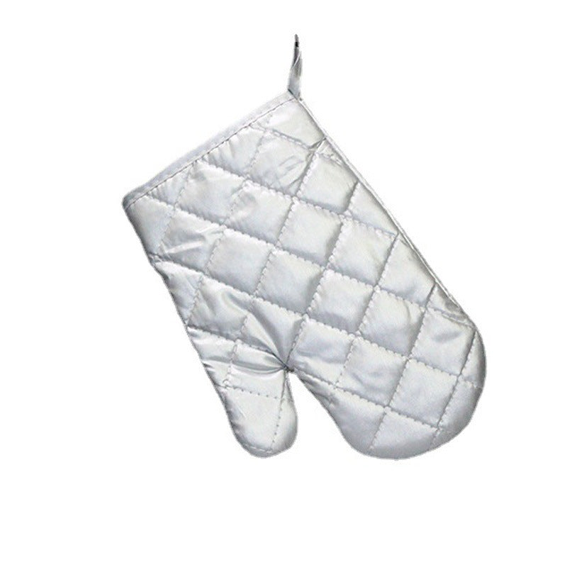 Silver Heat-Resistant Oven Mitt, Thickened Microwave & Baking Glove