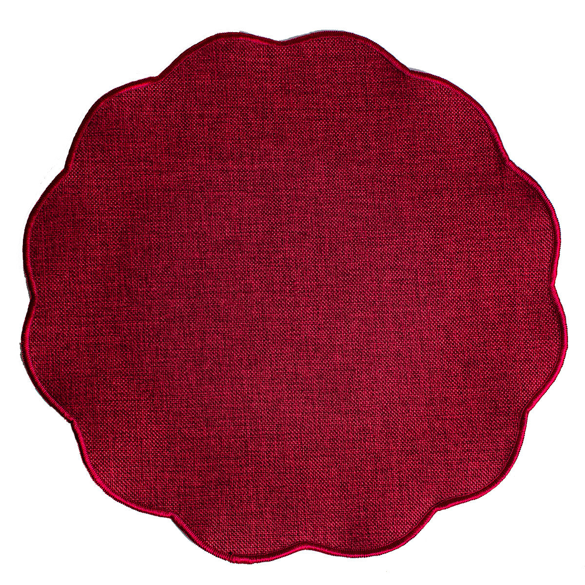 Scalloped Round Placemat – Woven Table Mat  for Dining Tables, Plates & Home Table Settings