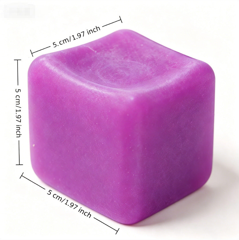 TPR Cube Squeeze Toy – Purple Soft Sensory Stress Relief Squishy