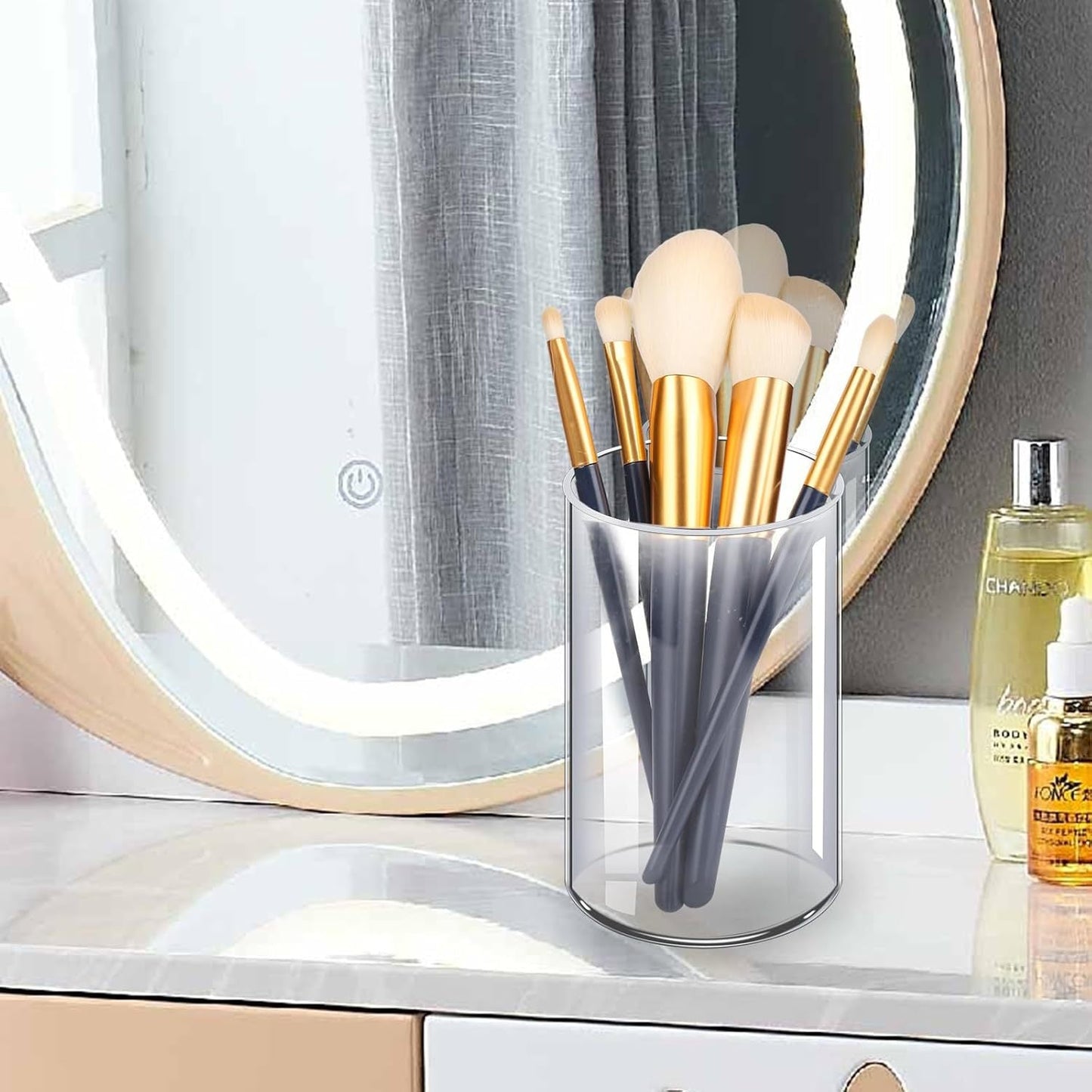 Clear Acrylic Pen Holder, Multifunction Desk Organizer