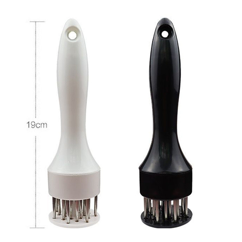 21-Blade Meat Tenderizer Tool – Stainless Steel Needle Steak Tenderizer with Ergonomic Handle, Black or White