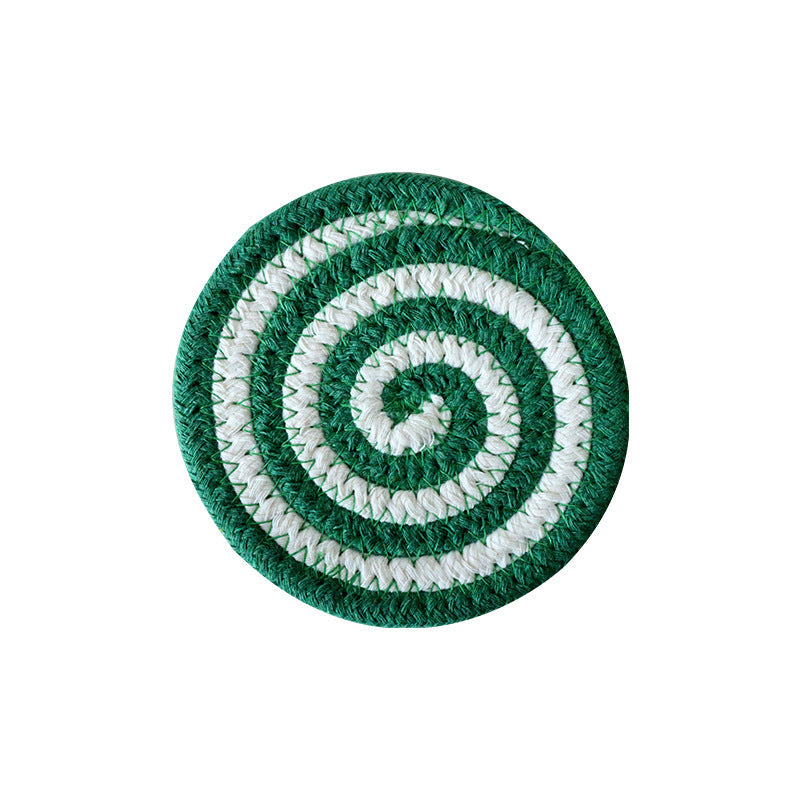 Handwoven Cotton Rope Coaster, Thick Spiral Heat-Resistant Table Mat