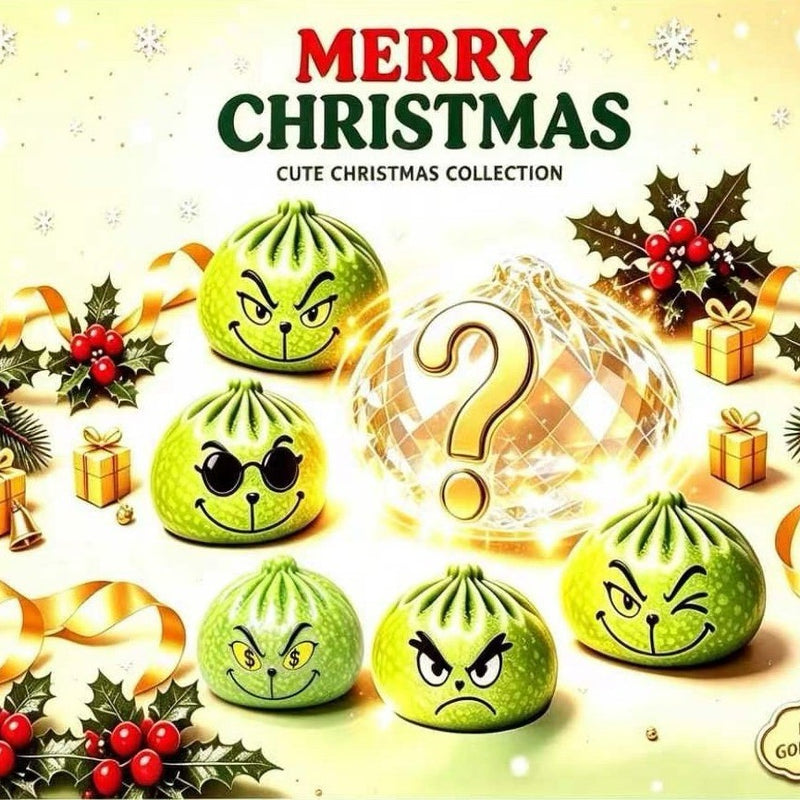 12-Pack Green Christmas Dumpling Squishy Toys, 8.5cm TPR Stress Relief Fidget Toys