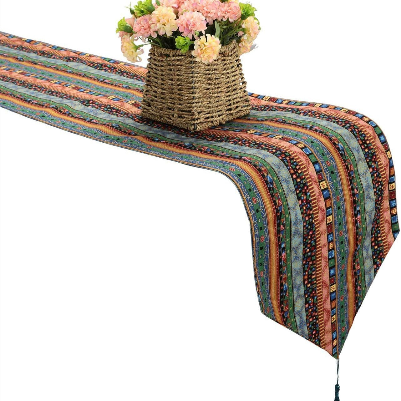 Cotton Linen Table Runner, Boho Farmhouse Decor