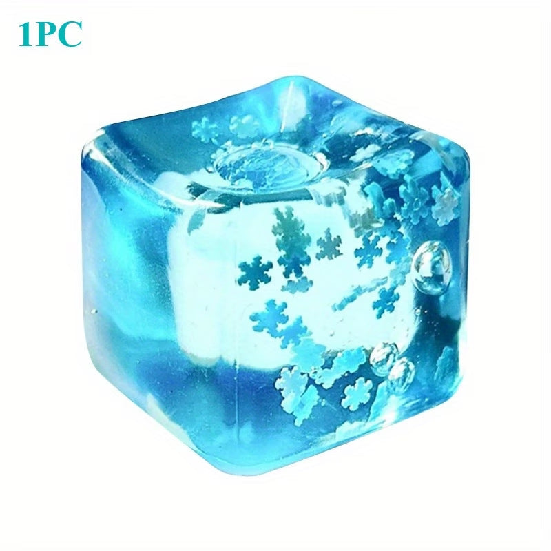 Snowflake Crystal TPR Squeeze Toy – Cute Ice Cube Stress Relief Fidget Toy