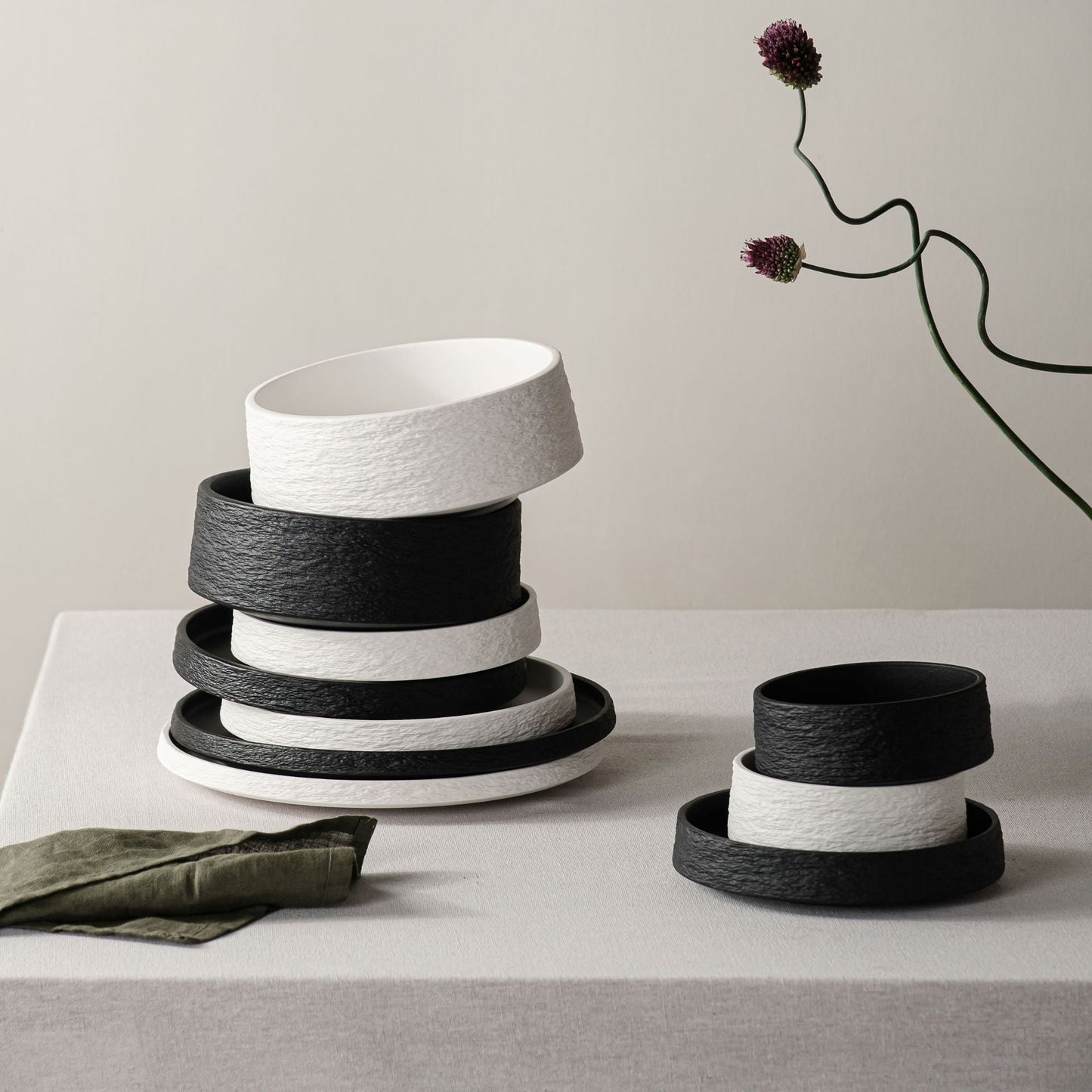 Stone Texture Ceramic Dinnerware Set – Luxury Bowls & Plates Collection