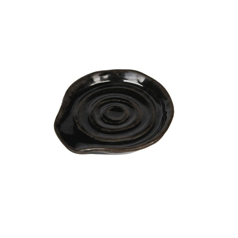 Stoneware Spoon Rest – Reactive Glaze Ceramic Spoon Holder for Kitchen Countertop