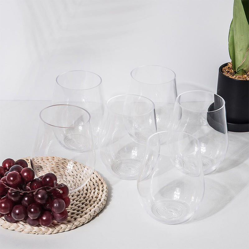 Acrylic Egg-Shaped Wine Glass – Large Capacity Stemless U-Shaped Goblet
