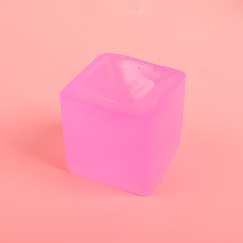 Ice Cube Squishy Toy – Transparent Color Stress Relief Fidget Cube