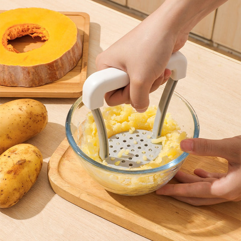 White Potato Masher – Lightweight One‑Press PP Potato Masher for Smooth Mashed Potatoes & Vegetables