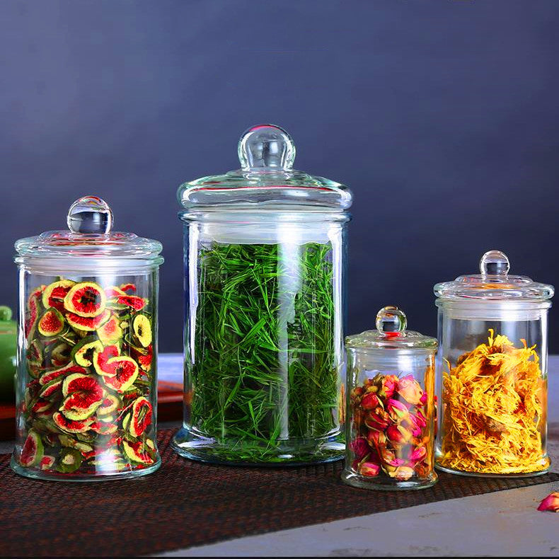 Glass Storage Jar with Lid – Airtight Container for Tea, Grains & Dry Goods