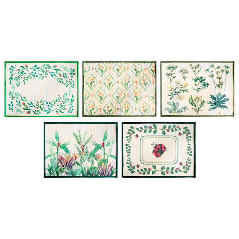 Printed Fabric Table Mat, Thick Rectangle Placemat and Drying Mat