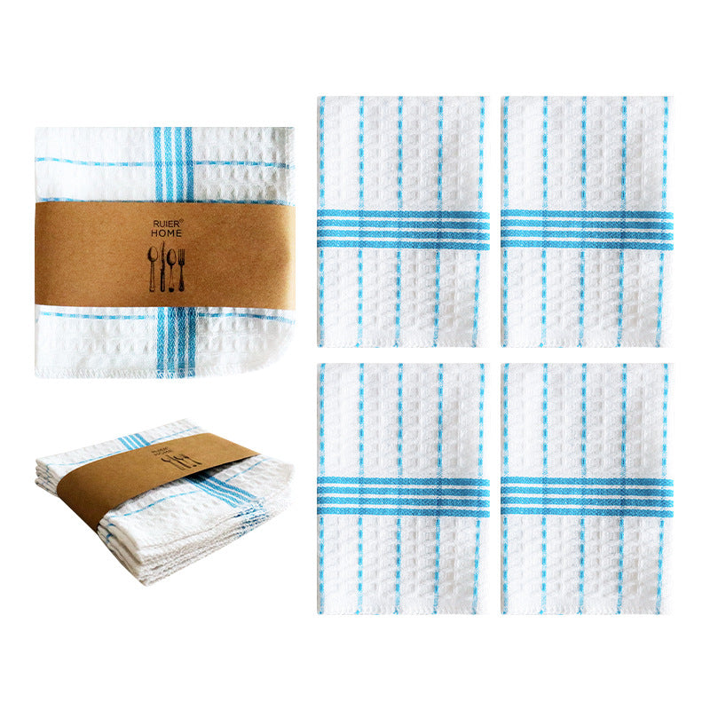 Cotton Waffle Dish Cloths, 4-Pack Kitchen Cleaning Towel Set