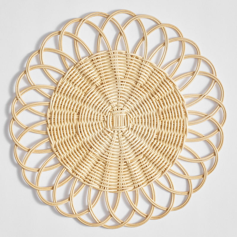 Handwoven Rattan Placemat – Rustic Table Mat & Coaster Collection