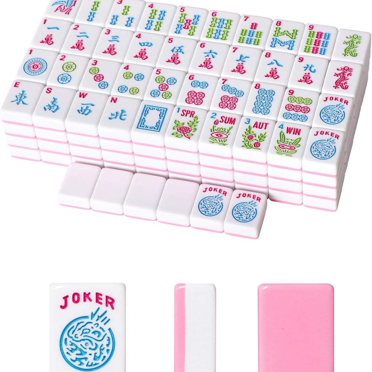 Melamine American Mahjong Set – 166PCS Travel Portable Mahjong Tiles for US Mahjong Game