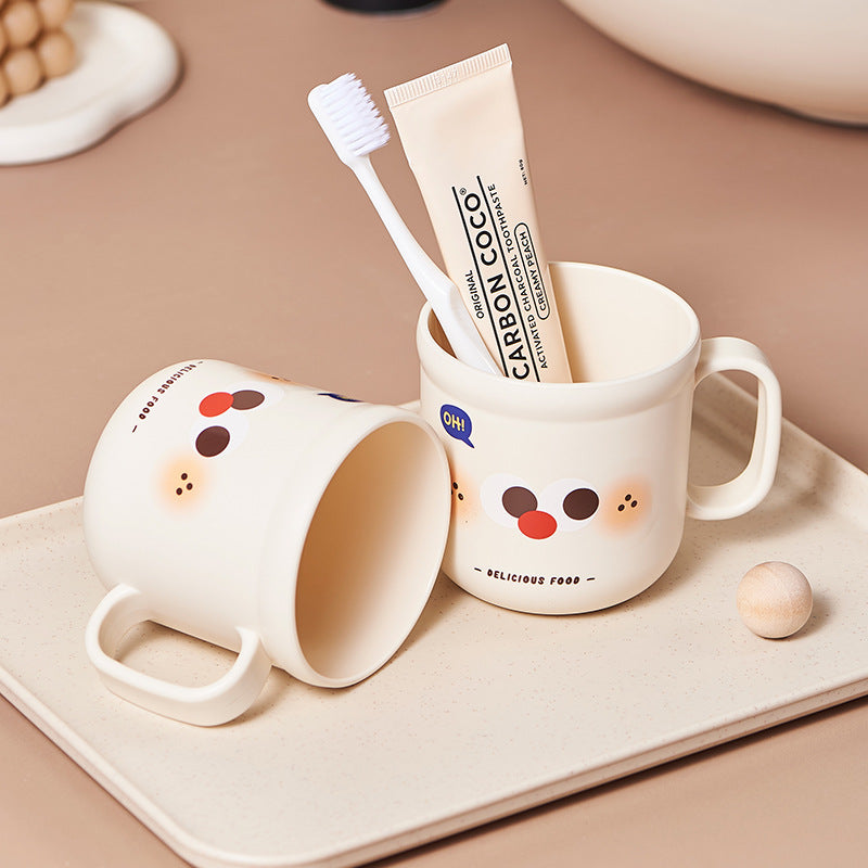 Cute Dog Plastic Mug – Adorable Cartoon Drinking Cup with Handle