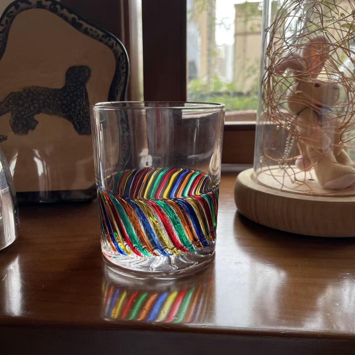 Vintage Embossed Glass Tumbler – Bohemian Dot Pattern Whiskey & Juice Glass