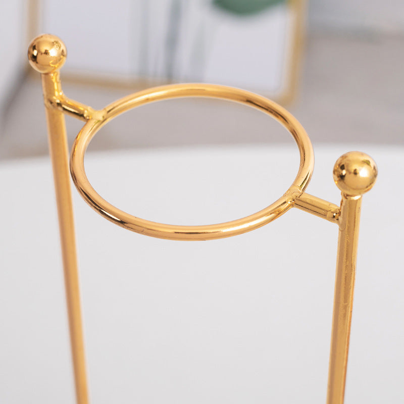 Gold Metal Test Tube Vase with Stand – Large and Small Hydroponic Flower Display