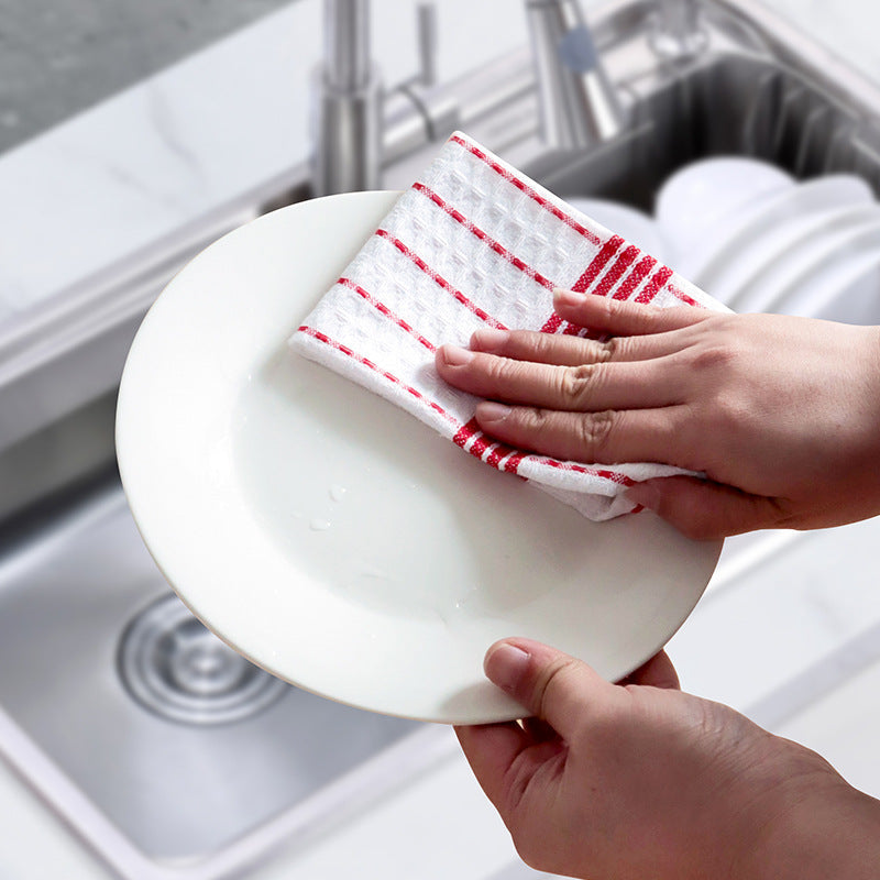 Cotton Waffle Dish Cloth Set, 30 x 30 cm Kitchen Cleaning Towels, 10 pcs