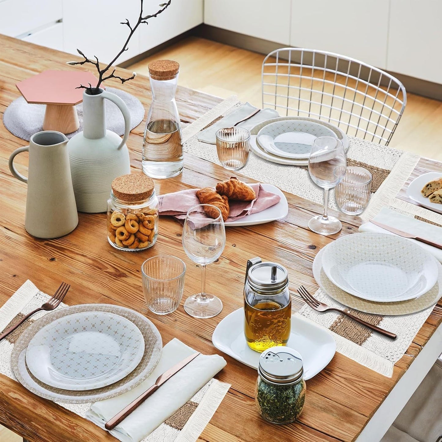Nordic Cotton Linen Placemat, Table Mat for Dinner Parties, Weddings and Everyday Dining