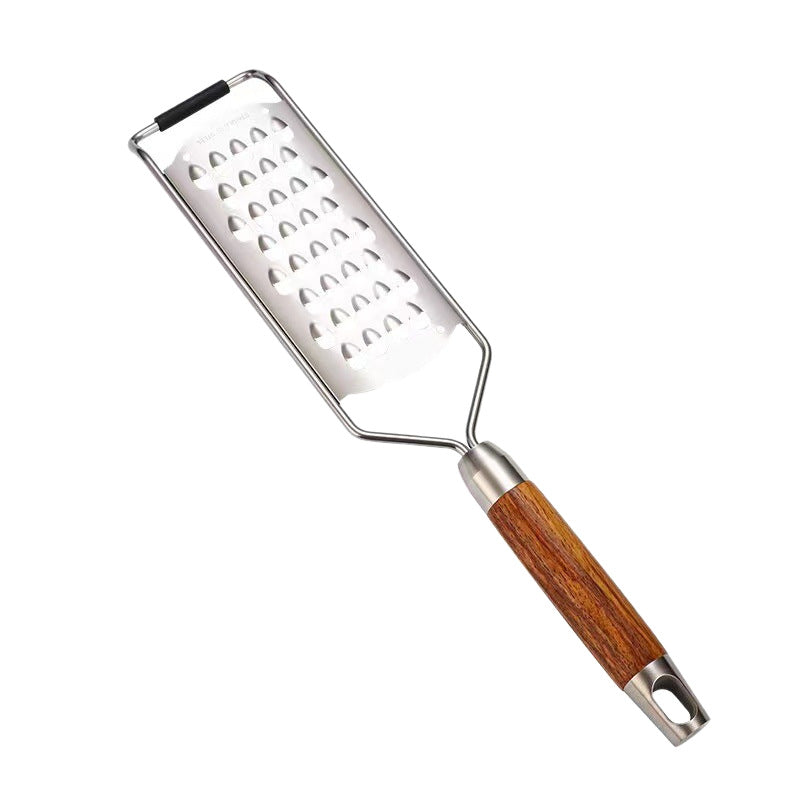 Stainless Steel Multifunctional Grater with Wood Handle, 4-in-1 Kitchen Shredder & Slicer for Potato, Carrot, Cucumber, and Cheese