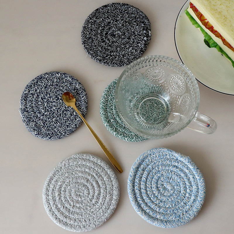 Nordic Cotton Rope Coasters, Thick Heat-Resistant Insulated Drink Mats