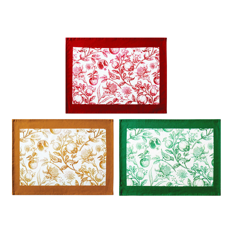 Cotton Canvas Placemat, Printed Tablecloth & Napkin