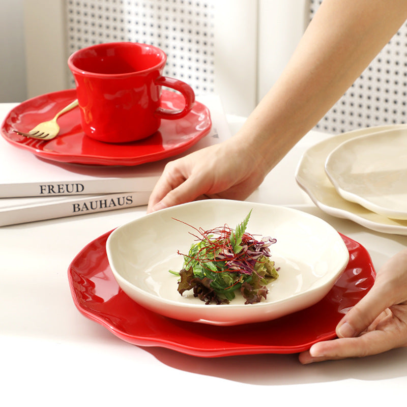 Handcrafted Texture Ceramic Dinnerware Set – Underglaze Bowls & Plates