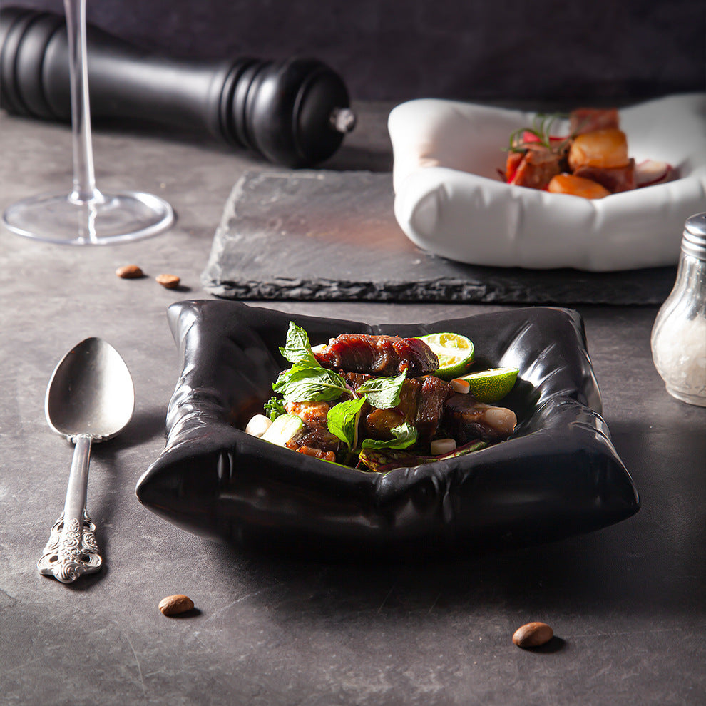 Reactive Glaze Ceramic Plate – Modern Culinary Presentation Serving Plate