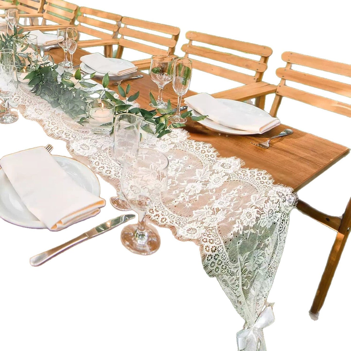 French Embroidered Lace Table Runner