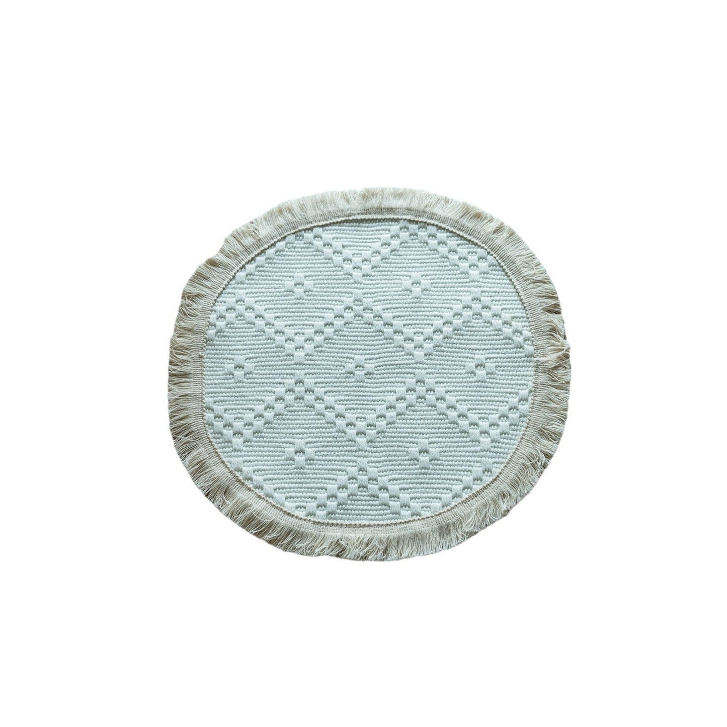 Boho Woven Round Placemat, Farmhouse Heat Resistant Table Mat