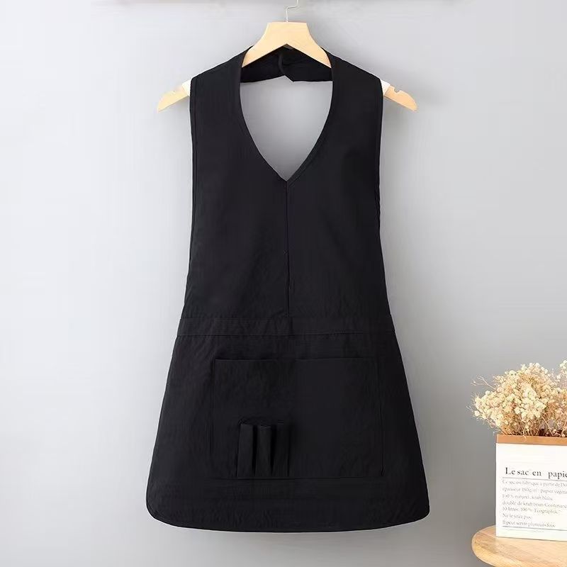 Taslon Work Apron with Large Pocket – Lightweight Pullover Kitchen Apron